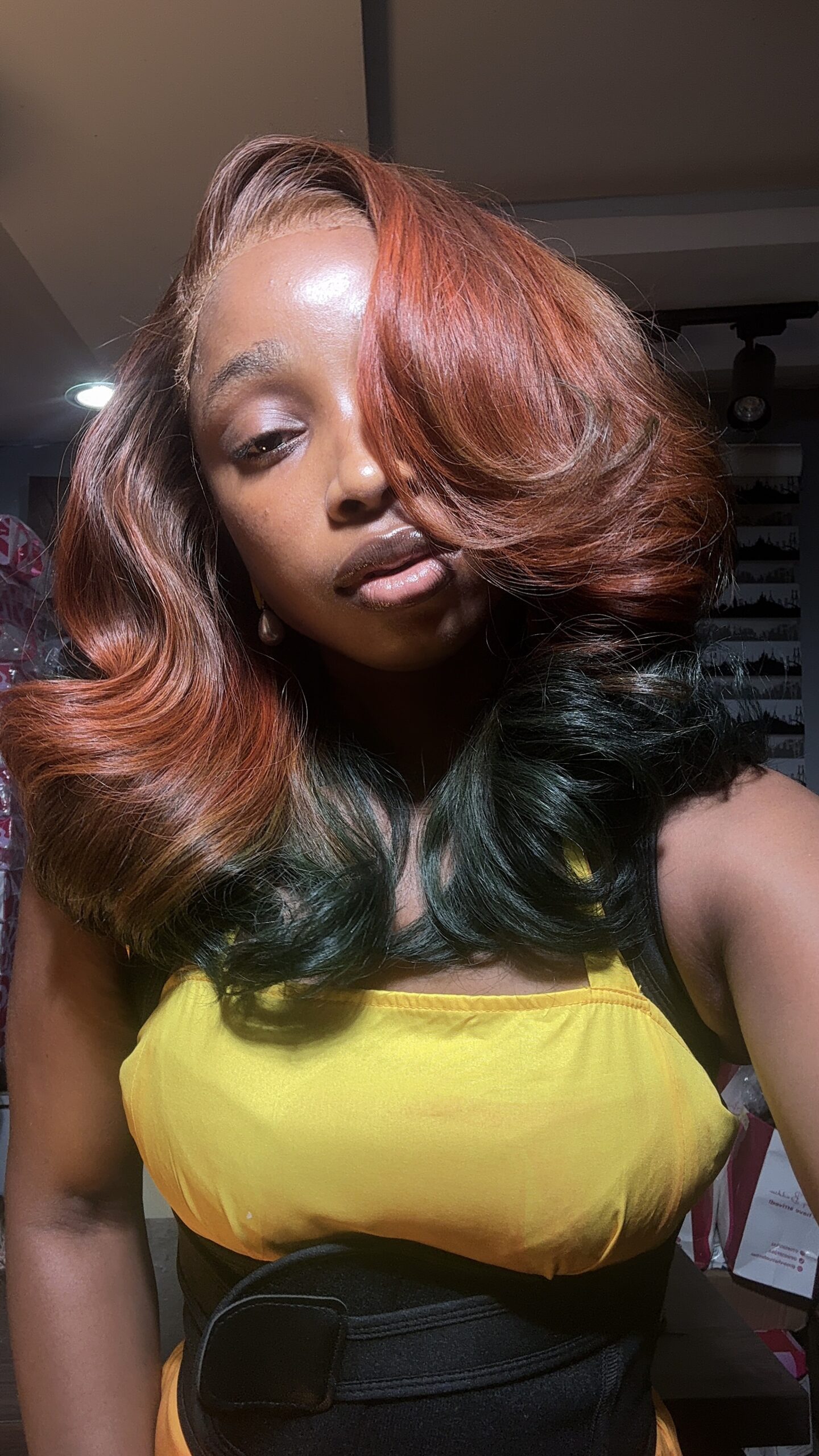 Virgin Bounce HD Frontal Wig – 14” Custom-Colored Chic Edition - Image 3