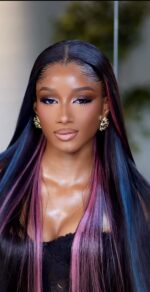 Raw Natural Straight With colored highlight Wig – 32” | 300g | 13×6 HD Frontal - Image 5