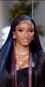 Raw Natural Straight With colored highlight Wig – 32” | 300g | 13×6 HD Frontal - Image 2