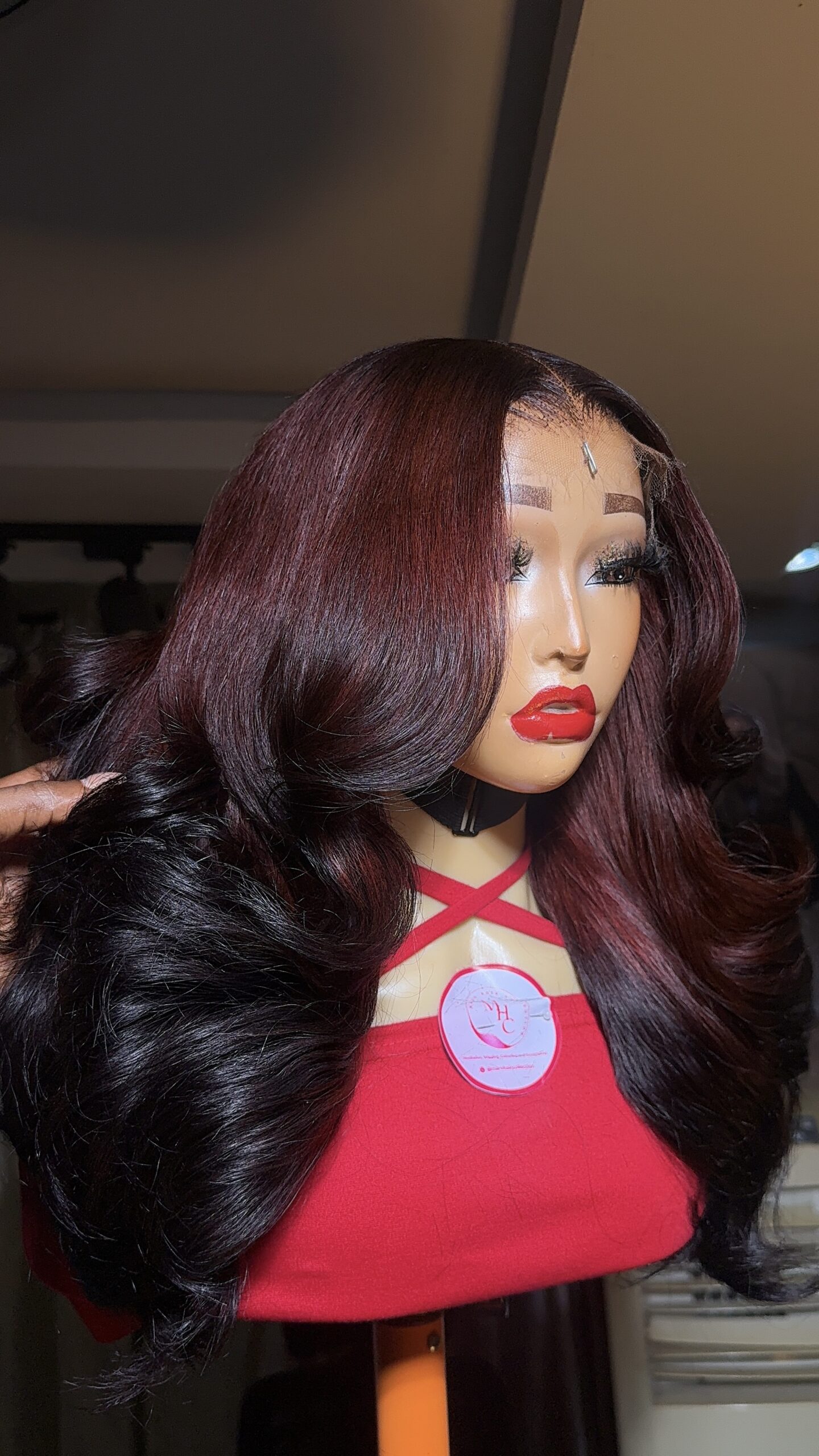 Virgin Bounce Unit– 14” , Red Ombre | 300g | 6*6 HD Closure - Image 2
