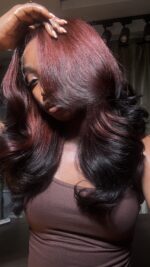 Virgin Bounce Unit– 14” , Red Ombre | 300g | 6*6 HD Closure - Image 3