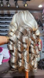 Blonde Highlights |Raw Bounce Unit– 22/26” | Custom Colored | 5*5 HD Closure - Image 8