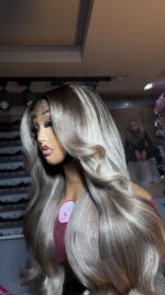 Blonde Highlights |Raw Bounce Unit– 22/26” | Custom Colored | 5*5 HD Closure - Image 9