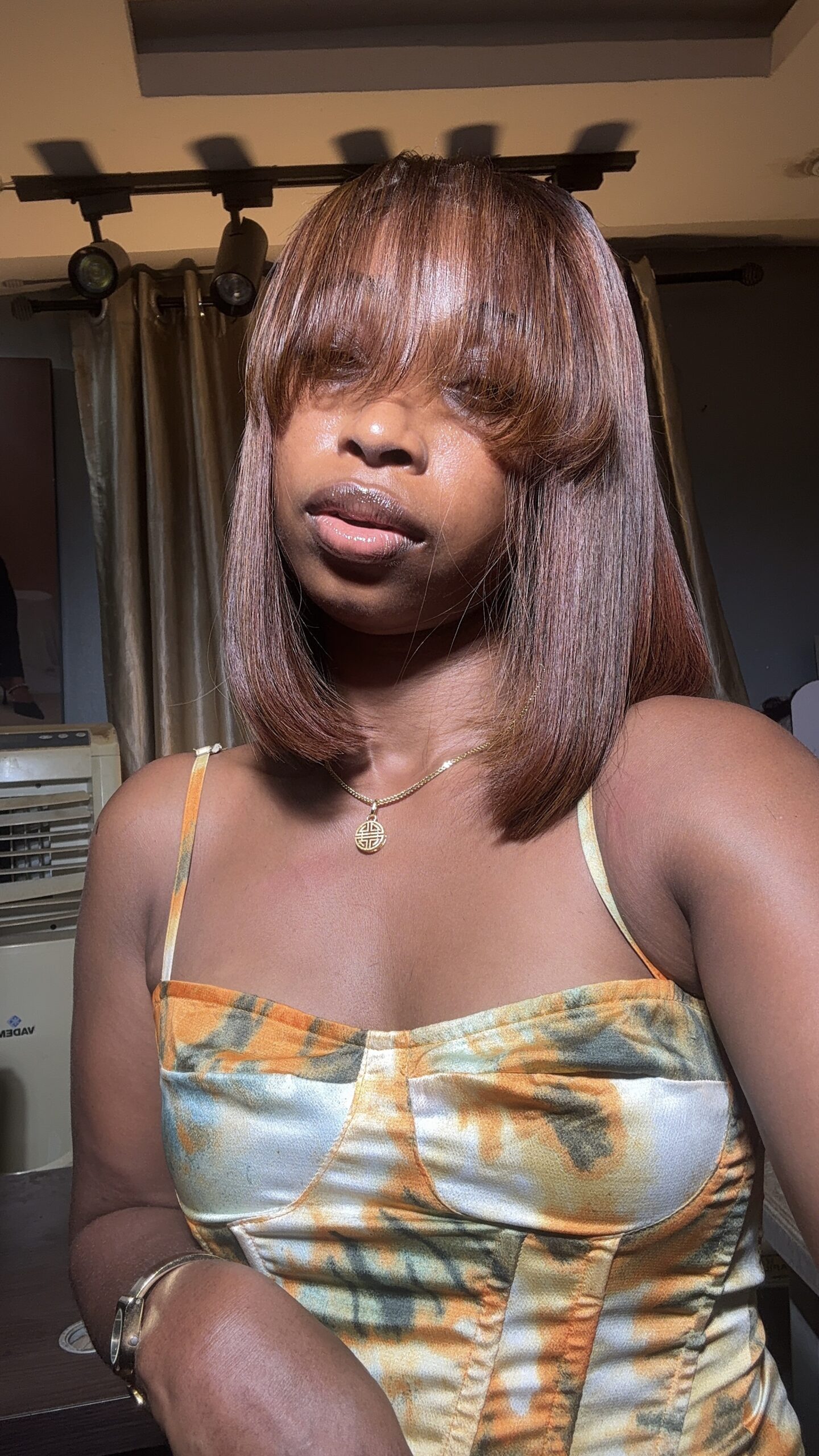 Brown Virgin Straight Wig in 12" and 18"” | 200g | 2*6 Closure - Image 2