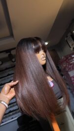 Brown Virgin Straight Wig in 12" and 18"” | 200g | 2*6 Closure - Image 3