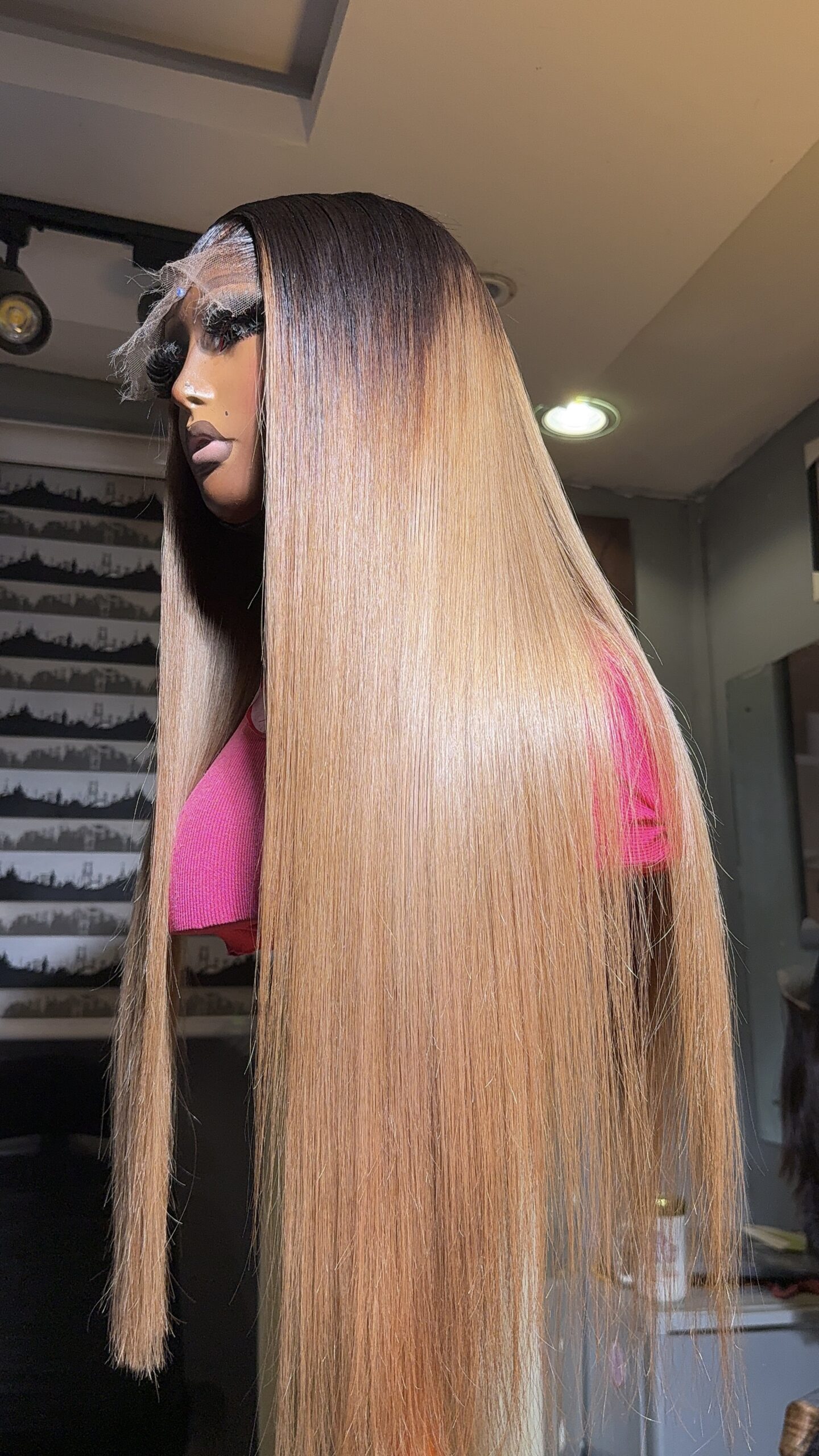 Babythin Straight/Wavy Unit– 20” with 5*5HD Closure (Custom colored) Luxury Strands - Image 3