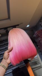 Raw Straight Unit– 12" | Ombre Pink| 300g | 13*6HD Frontal - Image 6