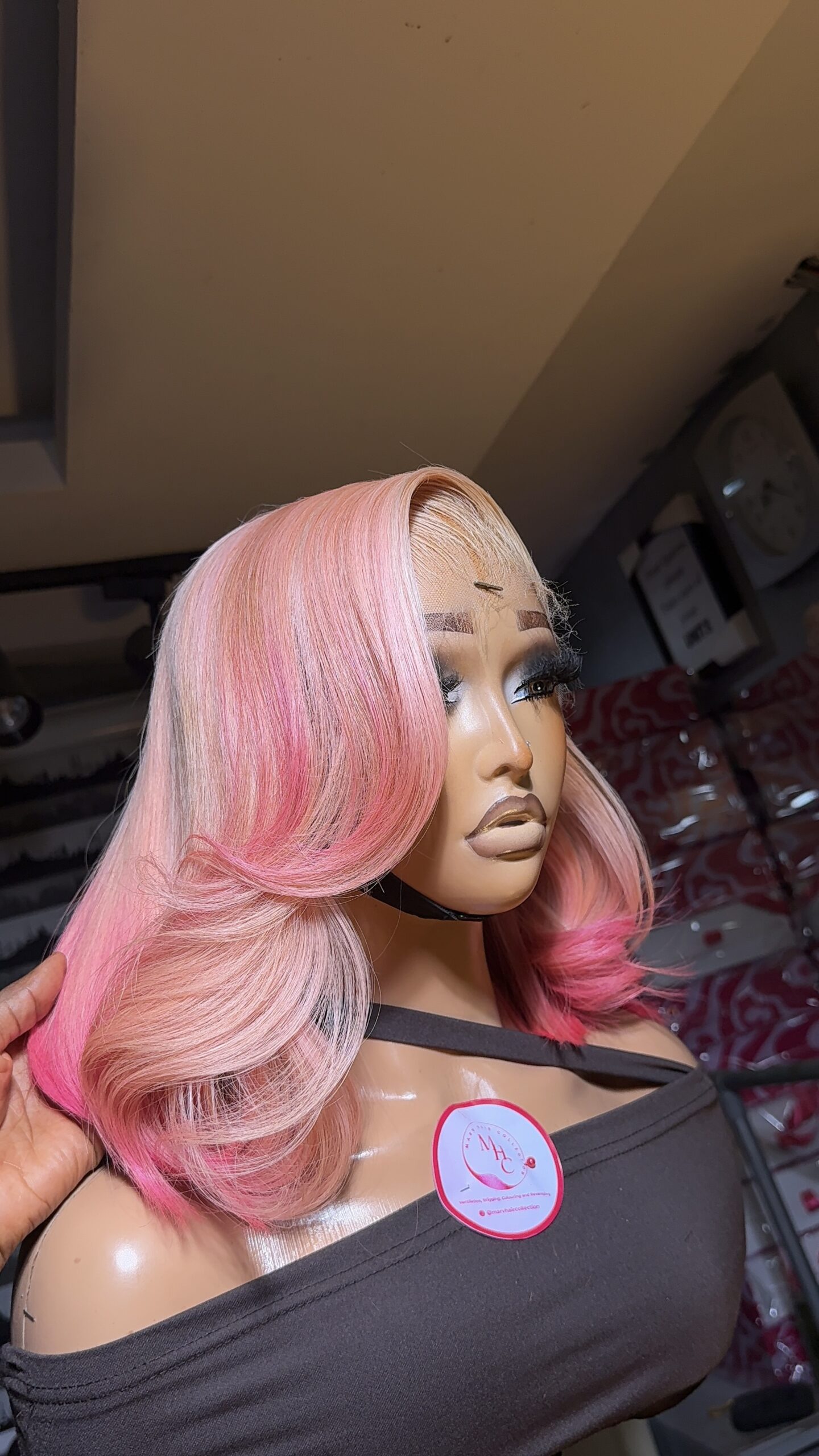 Raw Straight Unit– 12" | Ombre Pink| 300g | 13*6HD Frontal - Image 9