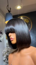 Virgin Straight Wig – 8” | Full Fringe - Image 2