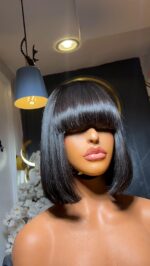 Virgin Straight Wig – 8” | Full Fringe - Image 3