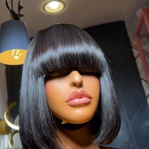 Virgin Straight Wig – 8” | Full Fringe