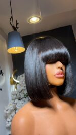Virgin Straight Wig – 8” | Full Fringe - Image 5