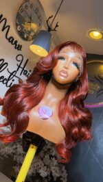 Raw Bounce Wig – 24” | Dark Ginger | HD 13×6 Frontal - Image 2