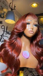 Raw Bounce Wig – 24” | Dark Ginger | HD 13×6 Frontal - Image 3