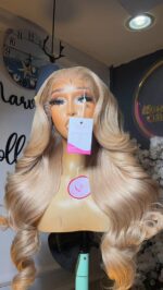 Raw Bounce Wig – 24” | Blonde Custom Toned | HD 13×6 Frontal - Image 3