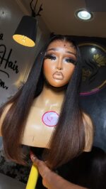 Virgin Straight Wig – 16” | Custom Colored | 5×5 HD Closure - Image 3