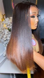 Virgin Straight Wig – 16” | Custom Colored | 5×5 HD Closure - Image 5