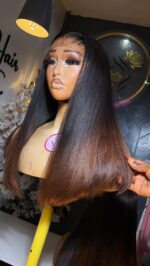 Virgin Straight Wig – 16” | Custom Colored | 5×5 HD Closure - Image 6