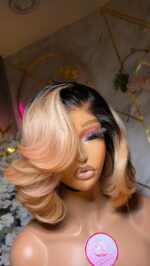 Raw Bounce Layered Bob – 10” | Custom Colored | 200g | 5×5 HD Closure - Image 4
