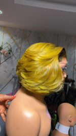 Raw Bounce Layered Bob – 10” | Custom Colored | 200g | 5×5 HD Closure - Image 7