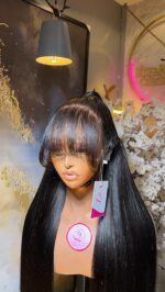 Virgin Straight Wig – 30” | 400g | 13×6 HD Frontal | Styled Fringe - Image 4