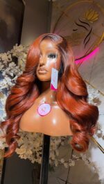 Raw Wavy Wig – 24” | Dark Ginger | 300g | 6×6 HD Closure