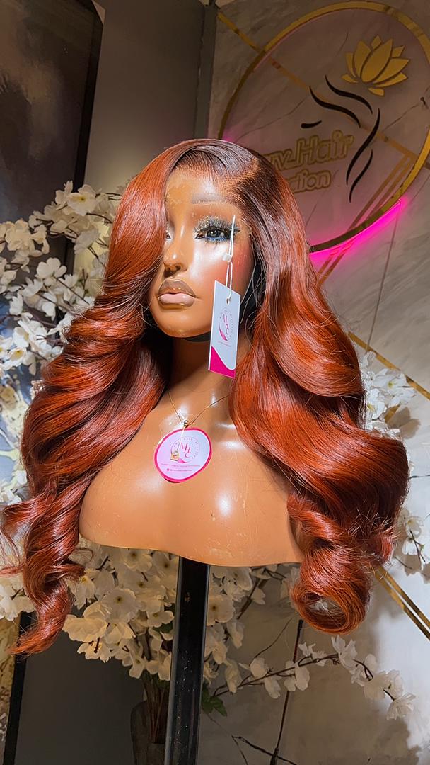 WhatsApp Image 2025-11-10 at 1.04.06 AM (1) Raw Wavy Wig – 24” | Dark Ginger | 300g | 6×6 HD Closure - Image 1