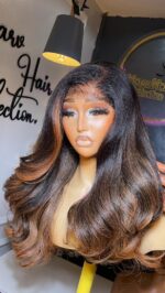 Yaki Straight Wig – 18” | Custom Colored | 300g | 5×5 HD Closure