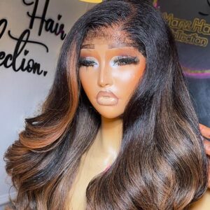 Yaki Straight Wig – 18” | Custom Colored | 300g | 5×5 HD Closure