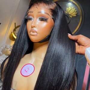 Virgin Straight Wig – 16” | 250g | 5×5 HD Closure