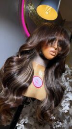 Raw Bounce Wig – 24” | Custom Colored | 350g | 5×5 HD Fringe Closure - Image 6