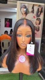 Virgin Straight Wig – 14” | Subtle Highlights | 300g | 5×5 HD Closure