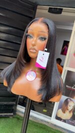 Virgin Straight Wig – 14” | Subtle Highlights | 300g | 5×5 HD Closure - Image 4