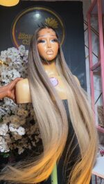 Raw Straight Wig – 34” | Blonde Custom Colored | 300g | 7×7 HD Closure - Image 5