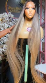 Raw Straight Wig – 34” | Blonde Custom Colored | 300g | 7×7 HD Closure - Image 6