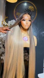 Raw Straight Wig – 34” | Blonde Custom Colored | 300g | 7×7 HD Closure - Image 7