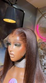 Virgin Straight Wig – 14” | Custom Colored | 200g | 13×6 HD Frontal