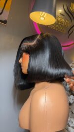 Babythin Straight Wig – 10” | Jet Black | 200g | 5×5 HD Closure - Image 4