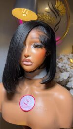 Babythin Straight Wig – 10” | Jet Black | 200g | 5×5 HD Closure