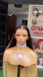 Raw Straight Wig – 30” | Custom Colored | 400g | 13×6 HD Frontal - Image 3