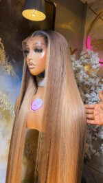 Raw Straight Wig – 32” | Blonde | Custom Colored | 300g | 13×6 HD Frontal - Image 3