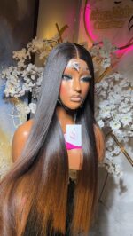 Raw Natural Straight Wig – 28” | Custom Colored | 300g | 2×6 HD Closure - Image 6