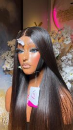 Raw Natural Straight Wig – 28” | Custom Colored | 300g | 2×6 HD Closure