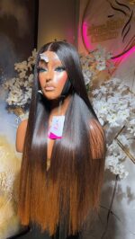 Raw Natural Straight Wig – 28” | Custom Colored | 300g | 2×6 HD Closure - Image 3