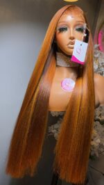 Virgin Straight Wig – 28” | Custom Highlight | 300g | 6×6 HD Closure - Image 4