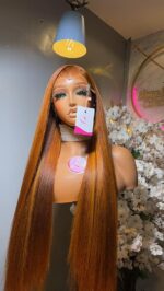 Virgin Straight Wig – 28” | Custom Highlight | 300g | 6×6 HD Closure