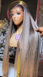 Raw Straight Wig – 28” | Custom Colored | 300g | 13×6 HD Frontal - Image 2