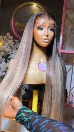 Raw Straight Wig – 28” | Custom Colored | 300g | 13×6 HD Frontal