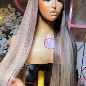 Raw Straight Wig – 28” | Custom Colored | 300g | 13×6 HD Frontal