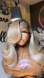 Raw Blonde Bounce HD Closure Wig – 14” Custom-Colored Luxury Edition - Image 3
